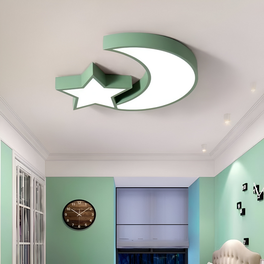 Żyrandol LED Sofia, 34W, zielony akryl, kształt księżyca i gwiazdy, żyrandole LED 3000K/4000K/6000K Domyślny tytuł Alessandro Design
