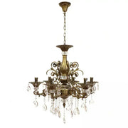 Żyrandol kryształowy SANSSOUCI Magno, 6xE14, średnica 62cm, antyczny mosiądz Klasyczne żyrandole Domyślny tytuł Alessandro Design