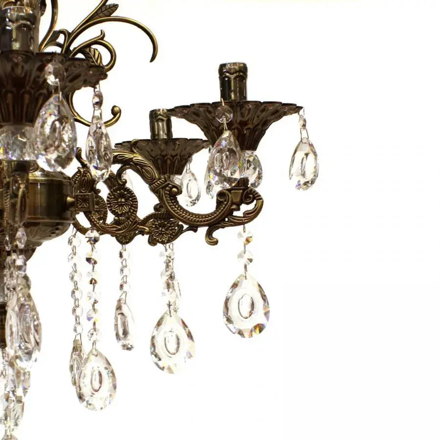Żyrandol kryształowy SANSSOUCI Magno, 6xE14, średnica 62cm, antyczny mosiądz Klasyczne żyrandole Domyślny tytuł Alessandro Design