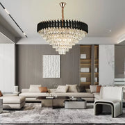 Żyrandol kryształowy VERSAILLES Supremo 12xE14, średnica 80cm, błyszczące złoto i czerń, regulowana wysokość Żyrandole kryształowe Domyślny tytuł Alessandro Design