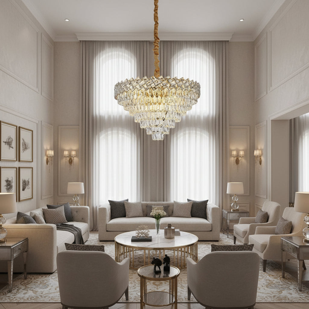 Żyrandol Kryształowy WINDSOR Supremo 10xE14, Średnica 80cm, Błyszczące Złoto, Regulowana Wysokość Żyrandole Kryształowe Domyślny Tytuł Alessandro Design