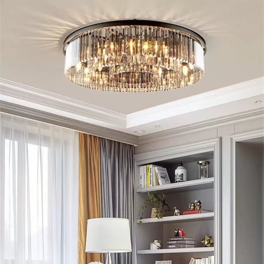 Kandelabr Kryształowy Brady Ø60cm, 18xE14, Okrągły, Szary Kandelabr Kryształowy Domyślny Tytuł Alessandro Design