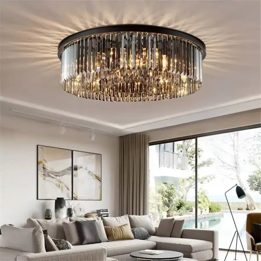 Kandelabr Kryształowy Brady Ø60cm, 18xE14, Okrągły, Szary Kandelabr Kryształowy Domyślny Tytuł Alessandro Design