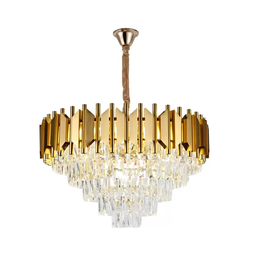 Braylen Kryształowy Kandelabr 8x E14 Średnica 60cm Złoty Kryształowy Kandelabr Domyślny Tytuł Alessandro Design
