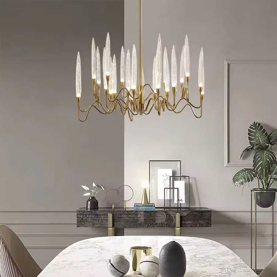 Żyrandol Cristal Delta 12XG4 Złote Nowoczesne żyrandole Domyślny tytuł Alessandro Design
