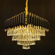 Żyrandol kryształowy VERSAILLES Eleganza 8x E14, 48 cm, błyszczące złoto i czerń, regulowana wysokość Żyrandole kryształowe Domyślny tytuł Alessandro Design