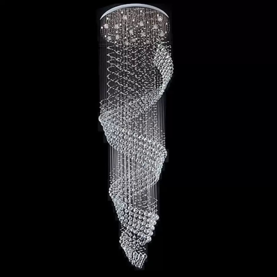 Kandelabr Kryształowy LED 13 xGU10 Meili Chromowany, Średnica 80cm, Wysokość 240cm, Model Drabinowy Kandelabr Kryształowy Domyślny Tytuł Alessandro Design