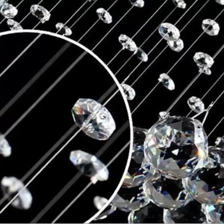 Kandelabr Kryształowy LED 13 xGU10 Meili Chromowany, Średnica 80cm, Wysokość 240cm, Model Drabinowy Kandelabr Kryształowy Domyślny Tytuł Alessandro Design