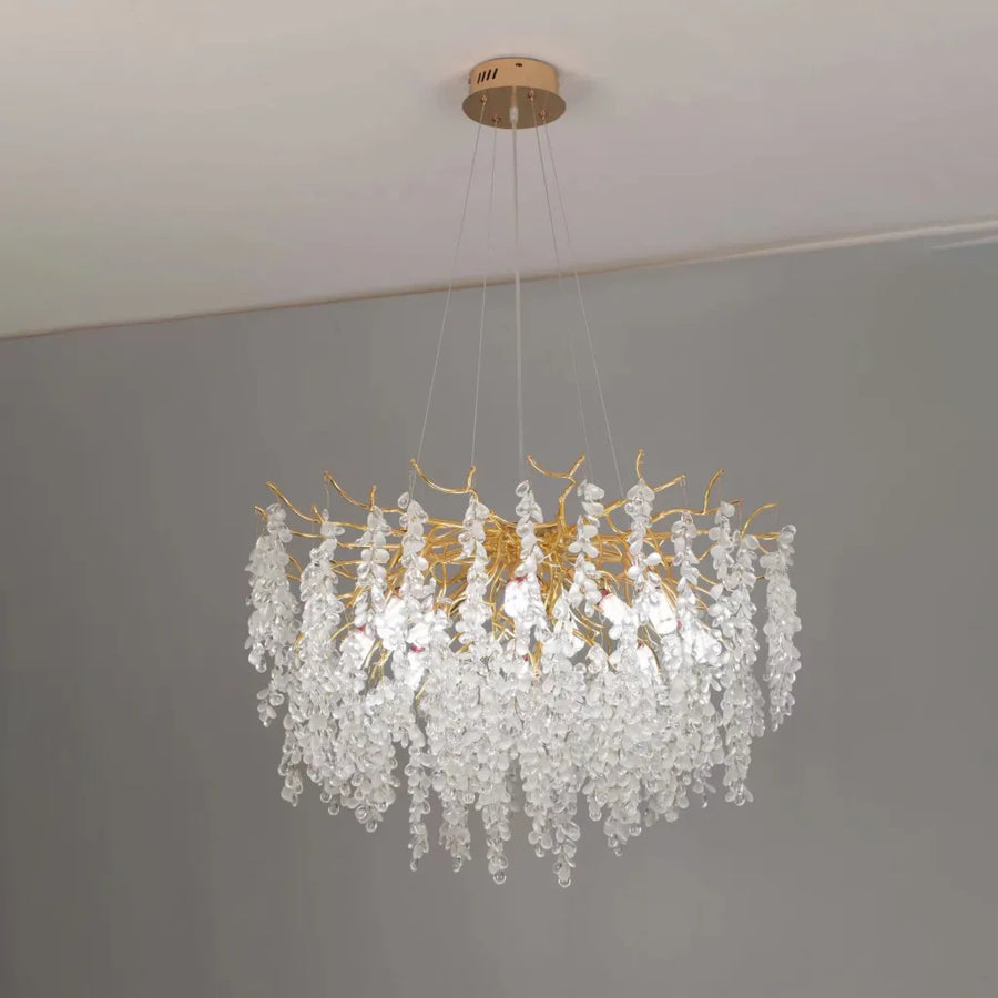 Żyrandol kryształowy WALTZ Cascade, 6x G9, złoty, 60 cm, żyrandole kryształowe o regulowanej wysokości Domyślny tytuł Alessandro Design