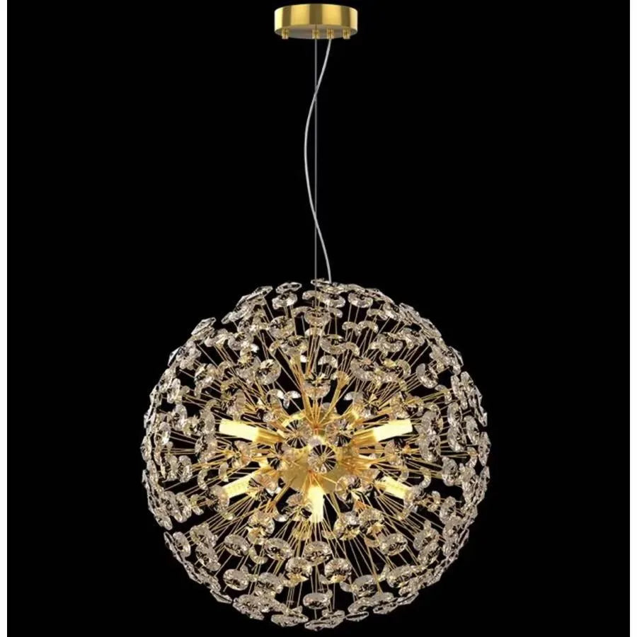 MINUET Kryształowy Żyrandol 8x G9, Średnica 40cm, Błyszczące Złoto, Regulowana Wysokość Nowoczesne Żyrandole Domyślny Tytuł Alessandro Design