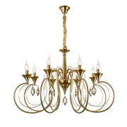 Żyrandol kryształowy Frederick 8xE14, średnica 52cm, złoty, regulowana wysokość Klasyczne żyrandole Domyślny tytuł Alessandro Design
