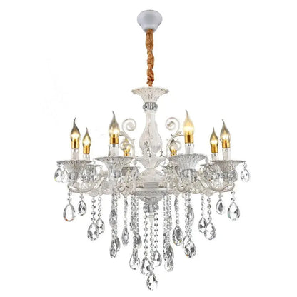 Żyrandol Kryształowy SANSSOUCI Magno, 8xE14, Średnica 68cm, Białe Klasyczne Żyrandole Domyślny Tytuł Alessandro Design