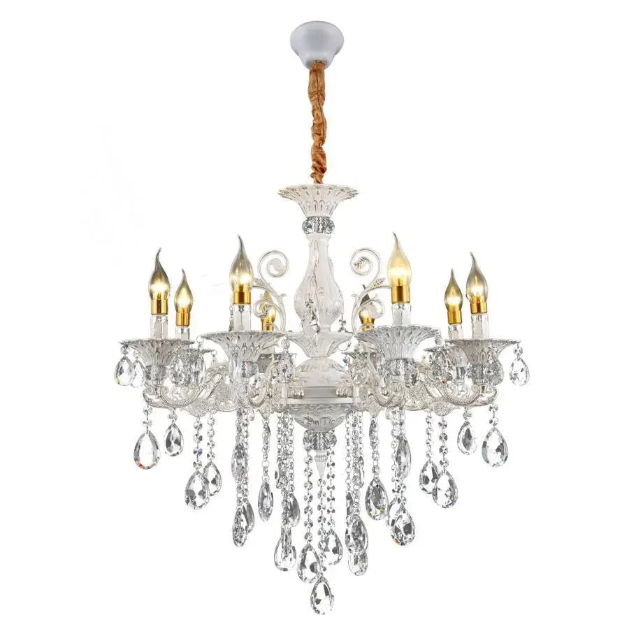 Żyrandol Kryształowy SANSSOUCI Magno, 8xE14, Średnica 68cm, Białe Klasyczne Żyrandole Domyślny Tytuł Alessandro Design