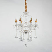Świecznik Cristal Bruhier 6x E14, średnica 55 cm, biały ze złotem, regulowana wysokość Kandelabr Cristal Domyślny tytuł Alessandro Design