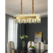Żyrandol LED Achim z pilotem, 200W, średnica 80cm, złoty, ściemnialny kandelabr Cristal tytuł domyślny Alessandro Design