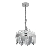 Kryształowy żyrandol LED ze zdalnym Miguel 92W ściemnialny srebrny żyrandol kryształowy domyślny tytuł Alessandro Design