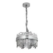 Kryształowy żyrandol LED ze zdalnym Miguel 92W ściemnialny srebrny żyrandol kryształowy domyślny tytuł Alessandro Design