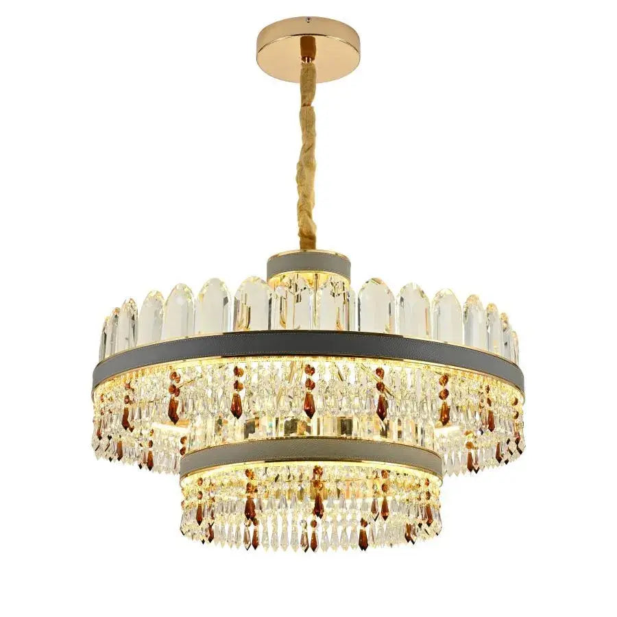 Żyrandol LED Pollux z pilotem, 300W, średnica 75cm złoty, kryształowy, przyciemniany kryształowy kandelabr Domyślny tytuł Alessandro Design