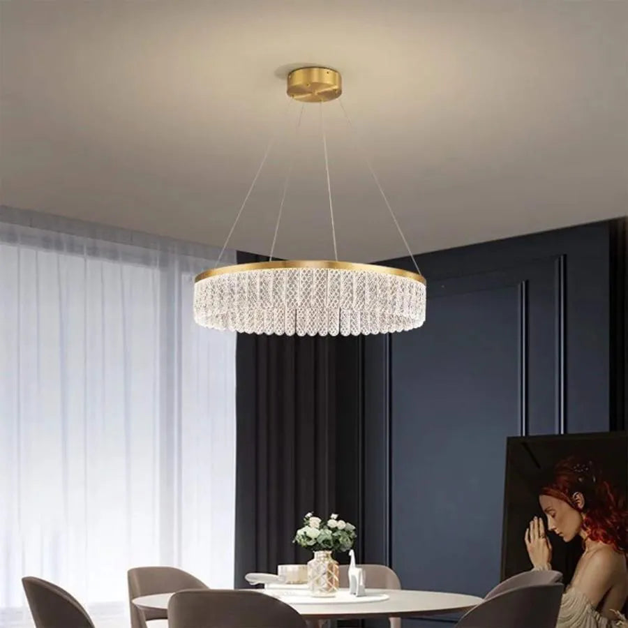 Żyrandol LED z pilotem Zareef 80W, złoty kryształowy żyrandol Domyślny tytuł Alessandro Design