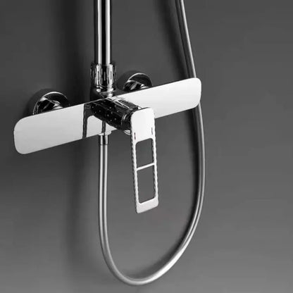 Kolumna prysznicowa, mosiądz sanitarny, satyna, baterie i kolumny prysznicowe 9710 Tytuł domyślny Alessandro Design