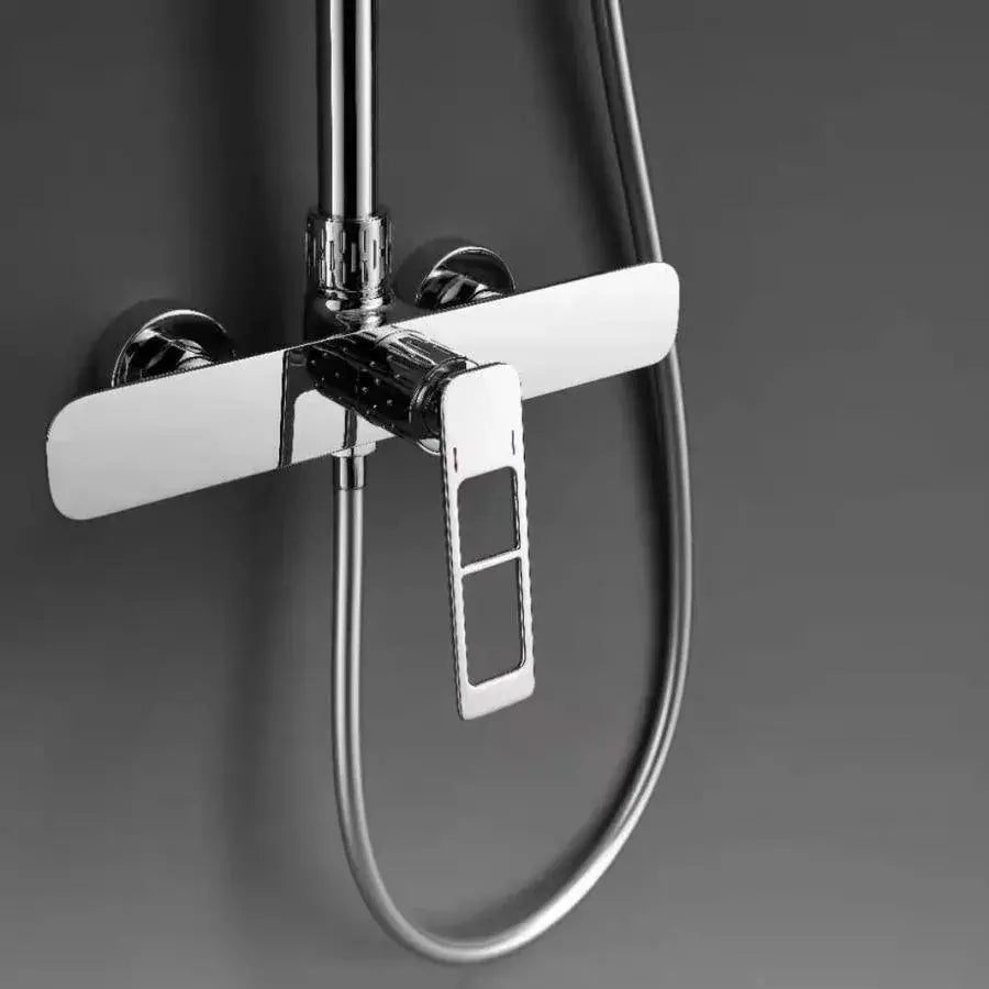 Kolumna prysznicowa, mosiądz sanitarny, satyna, baterie i kolumny prysznicowe 9710 Tytuł domyślny Alessandro Design