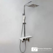 Kolumna prysznicowa, wyświetlacz LCD, stal nierdzewna, biały/srebrny, baterie i kolumny prysznicowe SJG/009 Domyślny tytuł Alessandro Design