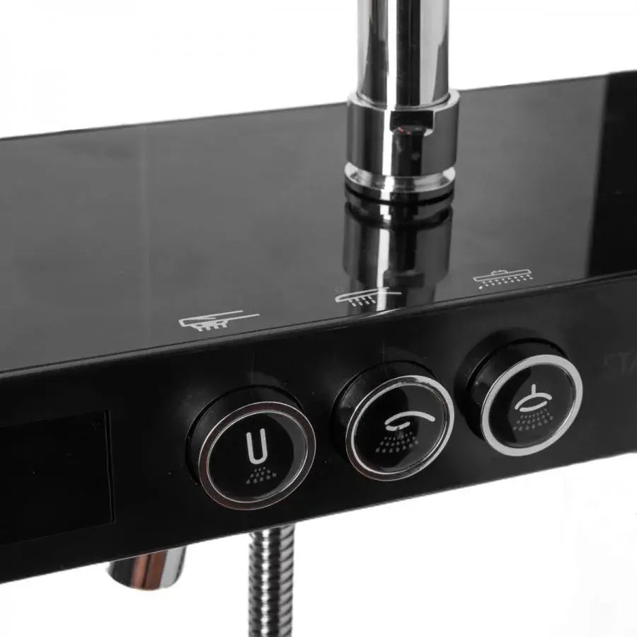 Kolumna prysznicowa Wyświetlacz LCD Stal nierdzewna Czarny Srebrny SJG/003 Baterie i kolumny prysznicowe Domyślny tytuł Alessandro Design