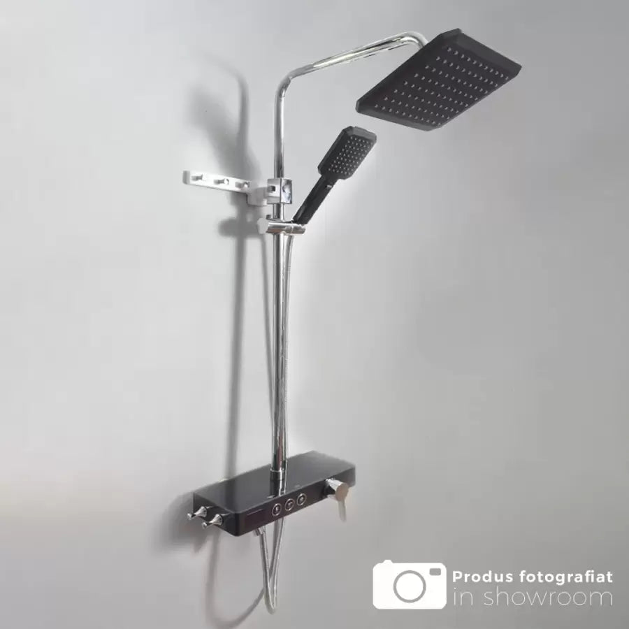 Kolumna prysznicowa Wyświetlacz LCD Stal nierdzewna Czarny Srebrny SJG/006 Baterie i kolumny prysznicowe Domyślny tytuł Alessandro Design