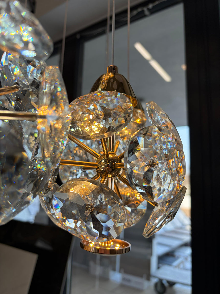 Żyrandol kryształowy LED KILKENNY Culmino, 144W, światło neutralne, średnica 60cm, złote nowoczesne żyrandole Domyślny tytuł Alessandro Design