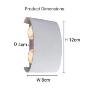 Kinkiet LED Fantas do użytku zewnętrznego i wewnętrznego, 4 źródła x 1 W, IP65, metaliczny, biały, 3000 K Kinkiety zewnętrzne Domyślny tytuł Alessandro Design
