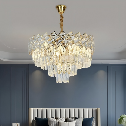 Żyrandol Kryształowy WINDSOR Nobile 5xE14, Średnica 39cm, Błyszczące Złoto, Regulowana Wysokość Żyrandole Kryształowe Domyślny Tytuł Alessandro Design