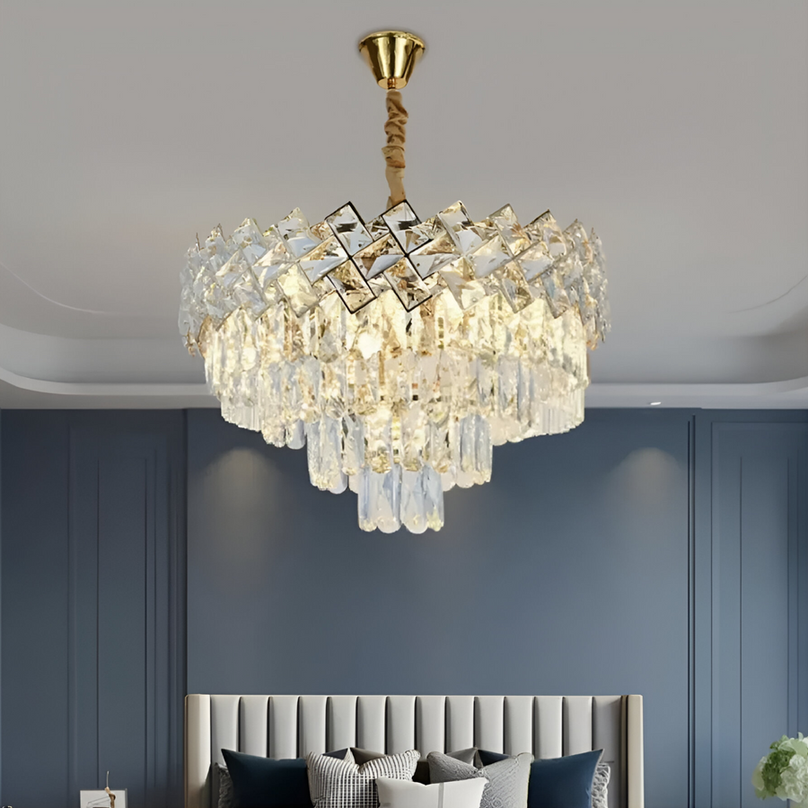 Żyrandol Kryształowy WINDSOR Nobile 5xE14, Średnica 39cm, Błyszczące Złoto, Regulowana Wysokość Żyrandole Kryształowe Domyślny Tytuł Alessandro Design