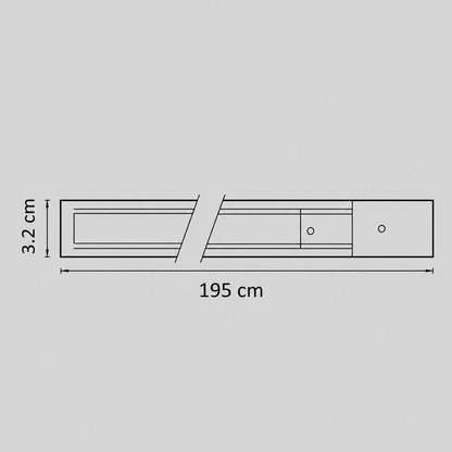 Șină Magnetică pentru Proiectoare LED, 195x3.2cm, Aplicată, Neagră