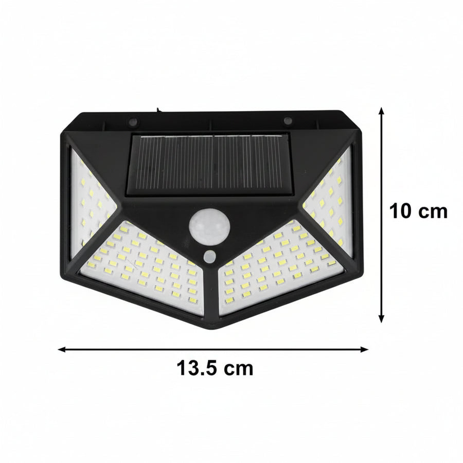 Lampa solarna z czujnikiem ruchu, 100 diod LED, IP.65, czarna Kinkiety zewnętrzne Tytuł domyślny Alessandro Design