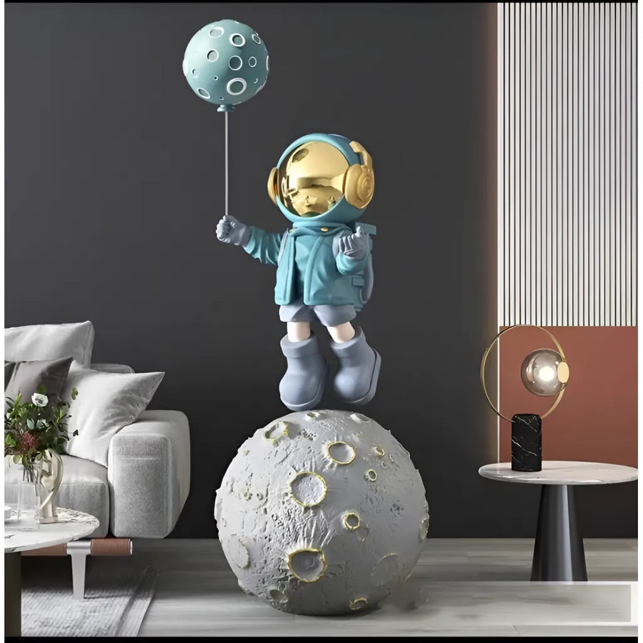 Lampa LED Astronaut z niebieską żywicą Veioze i domyślną lampą projektową Alessandro