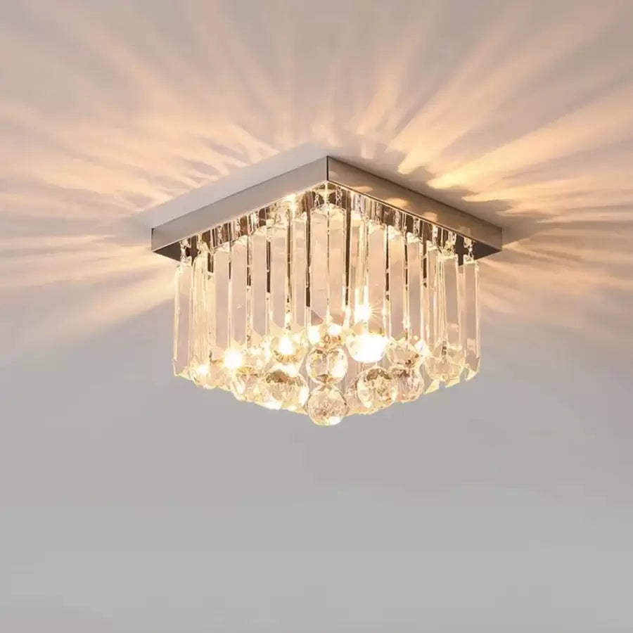 Żyrandol kryształowy MARTINEZ Linear Luxe, średnica 35cm, 4x E14, błyszczący chromowany kandelabr Moderne domyślny tytuł Alessandro Design