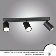 Żyrandol Joom z projektorami liniowymi 3XGU10 Czarne lampy sufitowe LED Domyślny tytuł Alessandro Design