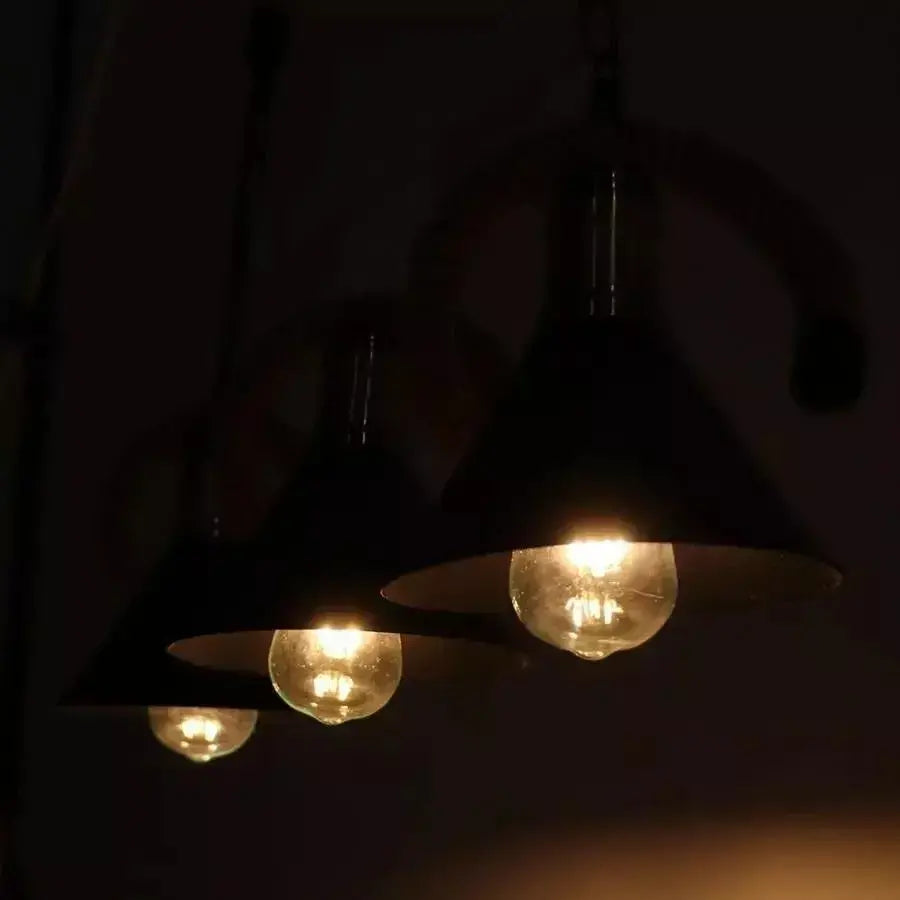 Żyrandol linowy 3xE27, brązowy, metalowy i sznurkowy żyrandole w stylu vintage Domyślny tytuł Alessandro Design