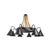 Żyrandol Indiana, 8xE27, metal i lina, brązowe żyrandole w stylu vintage Domyślny tytuł Alessandro Design
