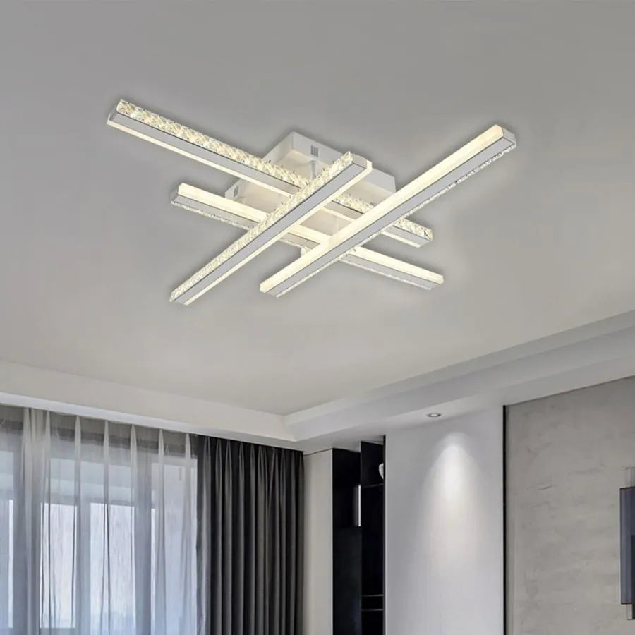 Żyrandol LED z pilotem ABIGAIA 136W, 4 elementy, liniowy, światło zimne/ciepłe/neutralne, możliwość przyciemniania, białe żyrandole LED Cristal Domyślny tytuł Alessandro Design