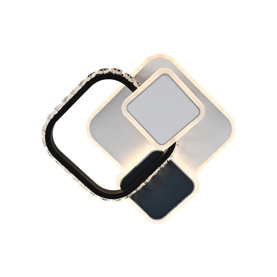 Kryształowy żyrandol LED GELLA 48W, kwadratowy, światło zimne/ciepłe/neutralne, czarny biały żyrandol LED domyślny tytuł Alessandro Design