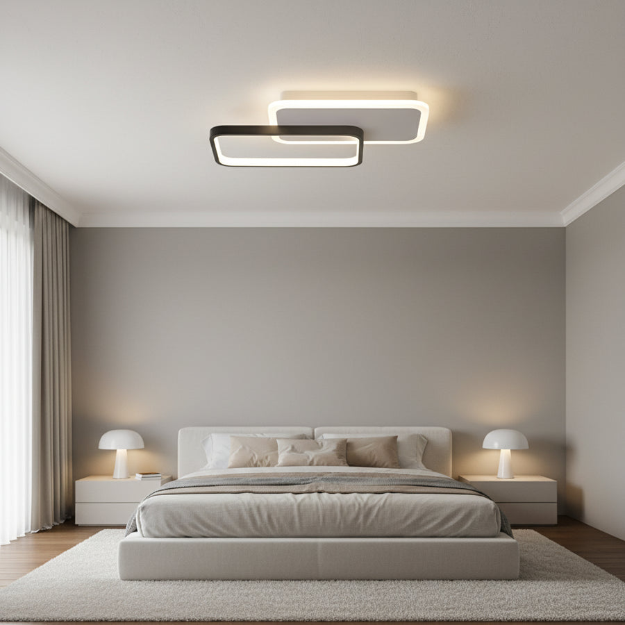 Żyrandol LED z pilotem CAROLINA 31W, 2 elementy, światło zimne/ciepłe/neutralne, możliwość przyciemniania, czarny