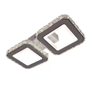Żyrandol LED z pilotem i kryształem QUADRIS 41W, 2 kwadraty, światło zimne/ciepłe/neutralne, możliwość przyciemniania, żyrandol LED z białego kryształu Tytuł domyślny Alessandro Design