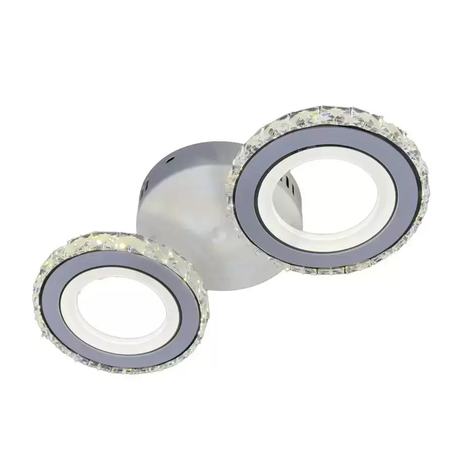 Żyrandol LED z pilotem i kryształem NOVA ROTONDA 34W, 2 koła, światło zimne/ciepłe/neutralne, żyrandole LED z białego kryształu Domyślny tytuł Alessandro Design