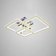 Żyrandol LED z pilotem i kryształem JUSTIN RGB 106W, 3 kwadraty, światło zimne/ciepłe/neutralne, możliwość przyciemniania, błyszczące chromowane żyrandole kryształowe LED Domyślny tytuł Alessandro Design