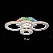 Żyrandol LED z pilotem i kryształem NOVA ROTONDA RGB 82W, 4 koła, światło zimne/ciepłe/neutralne, możliwość przyciemniania, chromowane żyrandole i kryształy LED Domyślny tytuł Alessandro Design