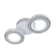 Żyrandol LED z pilotem i kryształem NOVA ROTONDA 34W, 2 koła, światło zimne/ciepłe/neutralne, żyrandole LED z białego kryształu Domyślny tytuł Alessandro Design