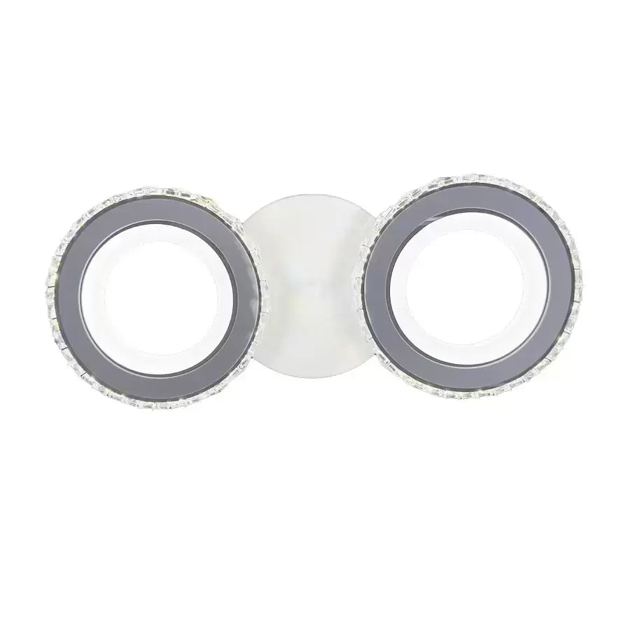 Żyrandol LED z pilotem i kryształem NOVA ROTONDA 34W, 2 koła, światło zimne/ciepłe/neutralne, żyrandole LED z białego kryształu Domyślny tytuł Alessandro Design