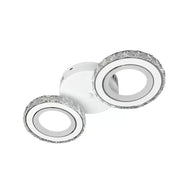 Żyrandol LED z pilotem i kryształem NOVA ROTONDA 34W, 2 koła, światło zimne/ciepłe/neutralne, żyrandole LED z białego kryształu Domyślny tytuł Alessandro Design