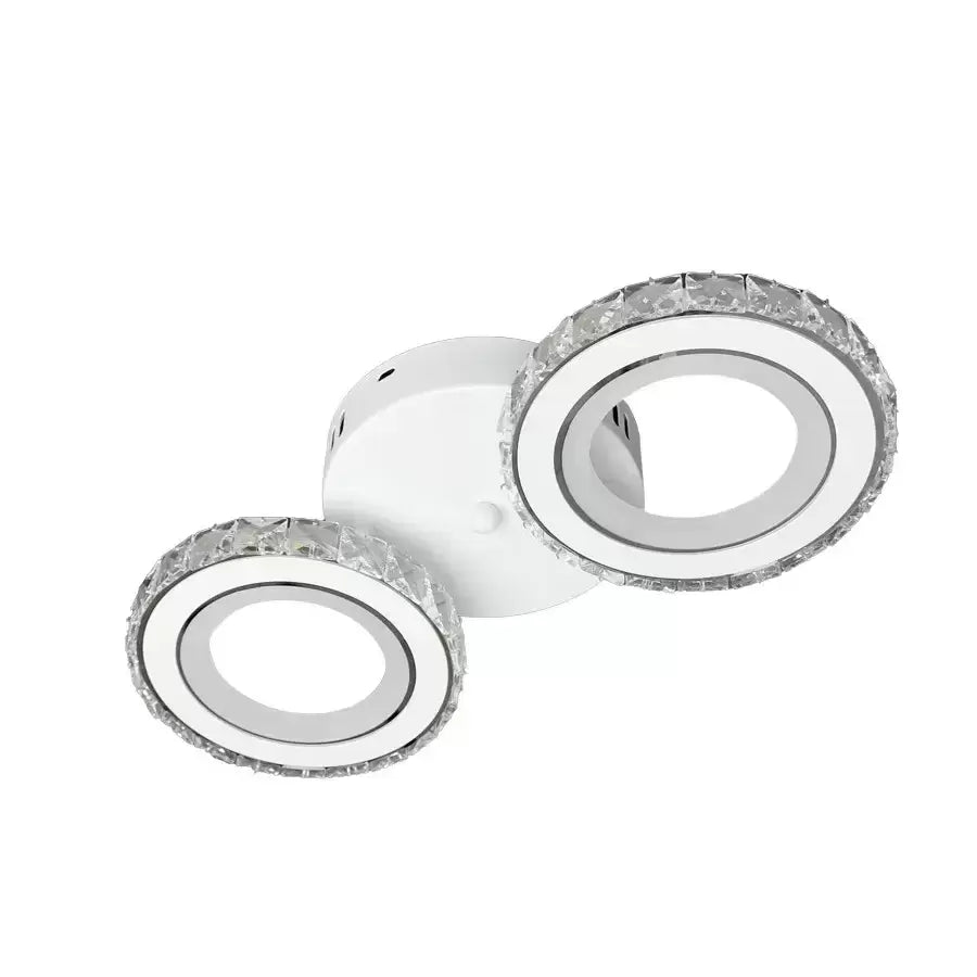 Żyrandol LED z pilotem i kryształem NOVA ROTONDA 34W, 2 koła, światło zimne/ciepłe/neutralne, żyrandole LED z białego kryształu Domyślny tytuł Alessandro Design